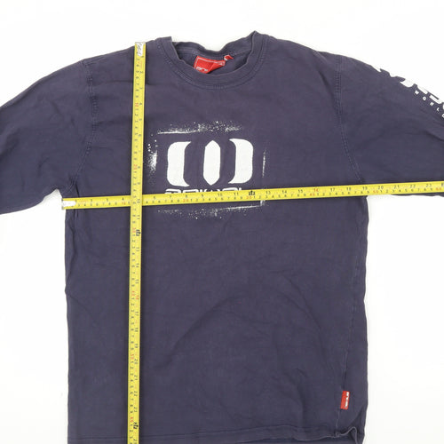 Animal Mens Blue Long Sleeve Graphic Cotton T-Shirt Size M