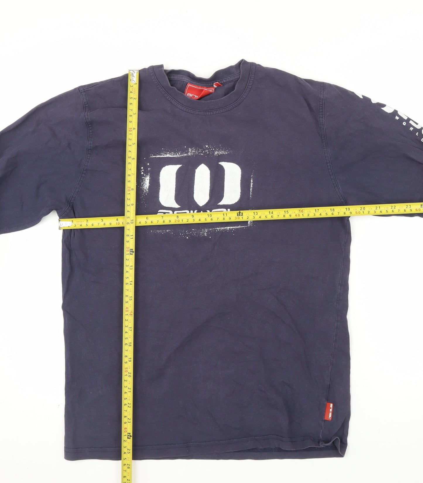 Animal Mens Blue Long Sleeve Graphic Cotton T-Shirt Size M