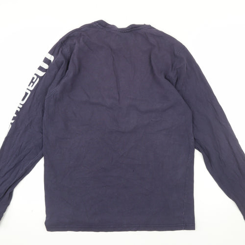 Animal Mens Blue Long Sleeve Graphic Cotton T-Shirt Size M