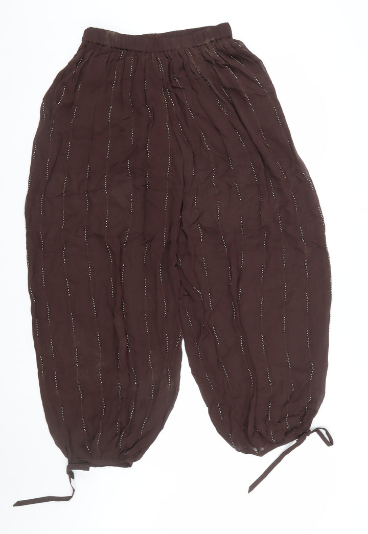 Marks and Spencer Women’s Brown Cotton Harem Trousers Size 8