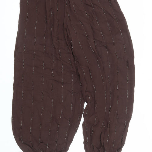Marks and Spencer Women’s Brown Cotton Harem Trousers Size 8