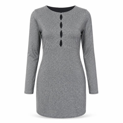 Hollister Women’s Silver Bodycon Long Sleeve Dress XS Party Wear