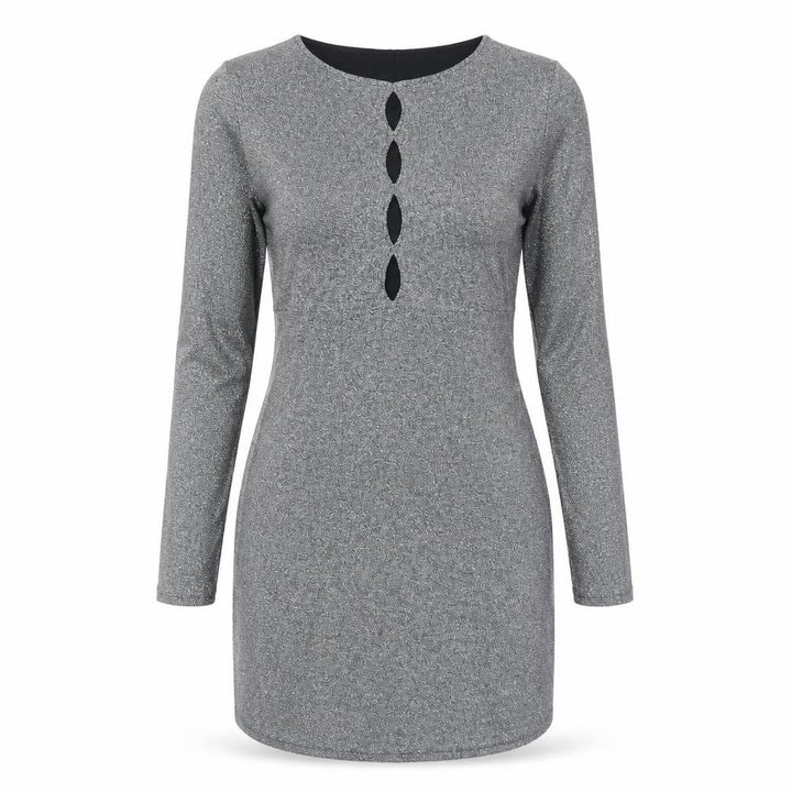 Hollister Women’s Silver Bodycon Long Sleeve Dress XS Party Wear