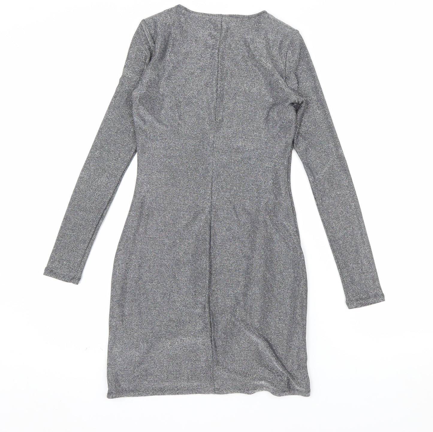 Hollister Women’s Silver Bodycon Long Sleeve Dress XS Party Wear