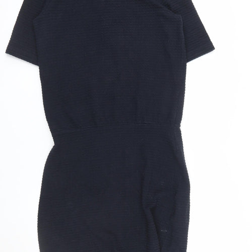 Hobbs Women Black Size 12 Short Sleeve Shift Work Dress