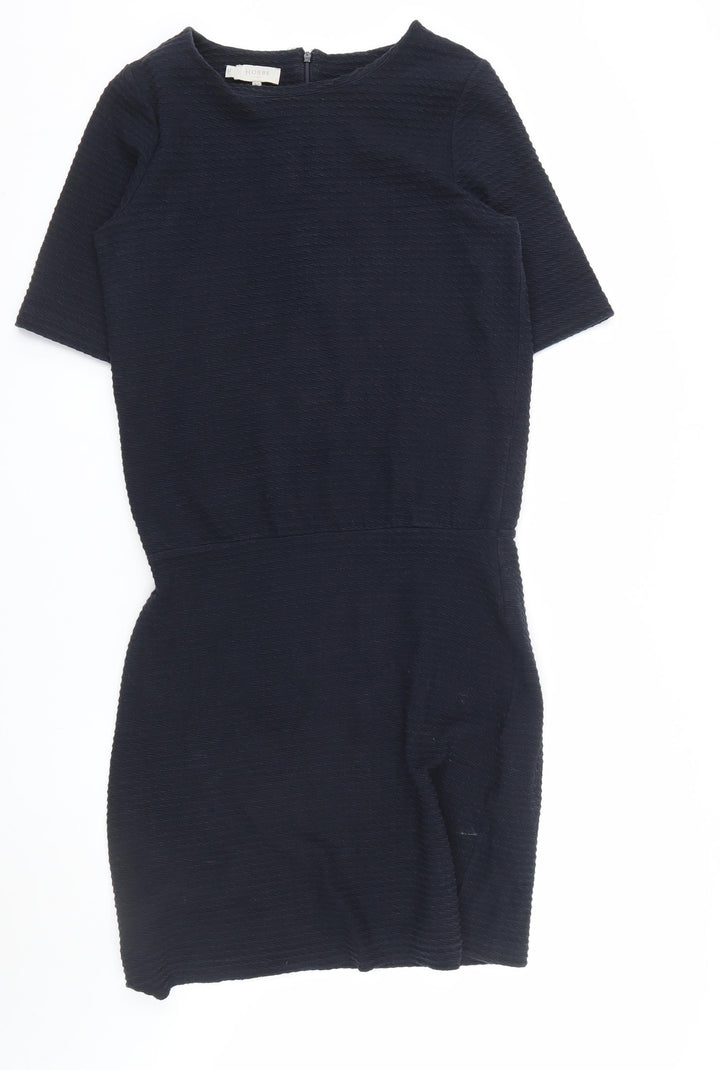 Hobbs Women Black Size 12 Short Sleeve Shift Work Dress