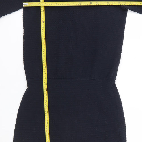 Hobbs Women Black Size 12 Short Sleeve Shift Work Dress