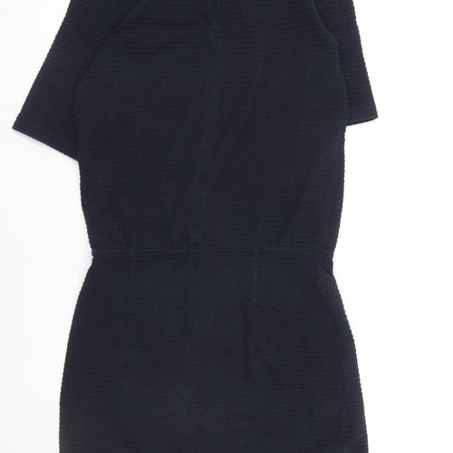 Hobbs Women Black Size 12 Short Sleeve Shift Work Dress