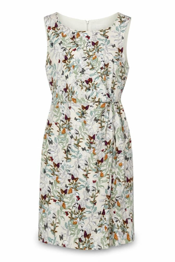 Monsoon Womens Multicoloured Floral Ruched Sheath Dress Size 14