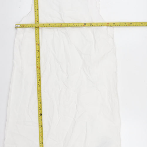 Marks and Spencer Women's White Linen Blend Sleeveless Shift Dress Size 10