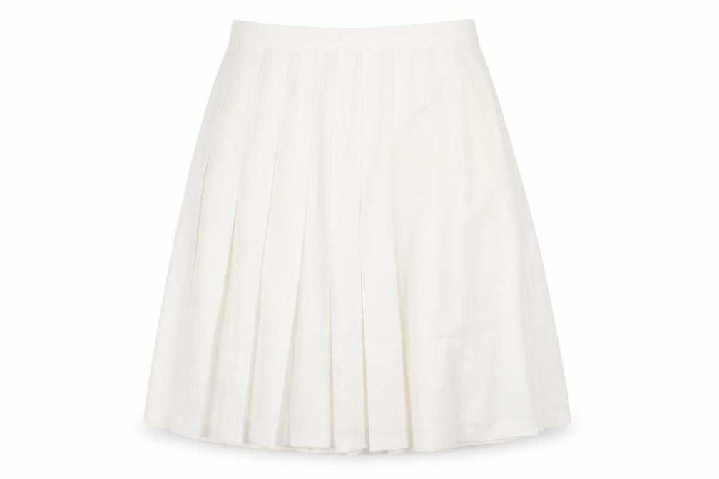 Marks and Spencer Women Ivory Pleated Midi Skirt Size 18 Lined