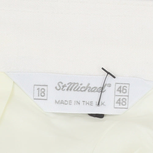 Marks and Spencer Women Ivory Pleated Midi Skirt Size 18 Lined