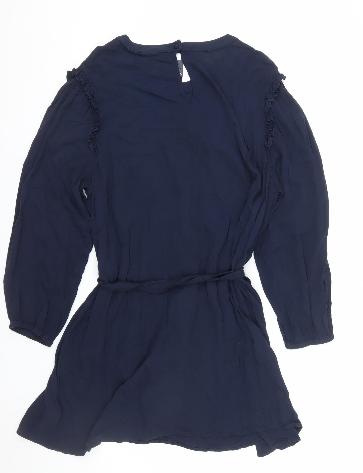 Marks and Spencer Women's Blue Size 24 Fit & Flare Pleated Dress