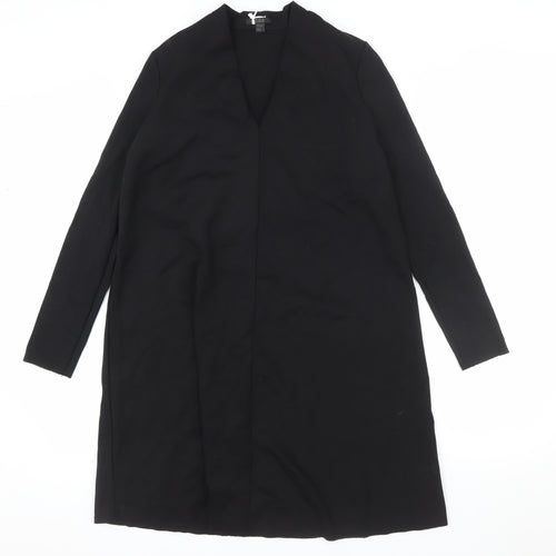 COS Women Black Shift Dress Size 8 Long Sleeve Knee Length