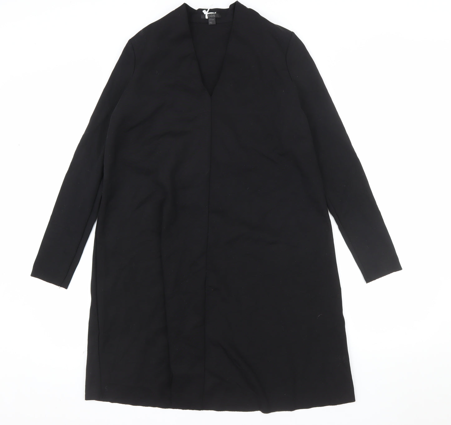 COS Women Black Shift Dress Size 8 Long Sleeve Knee Length