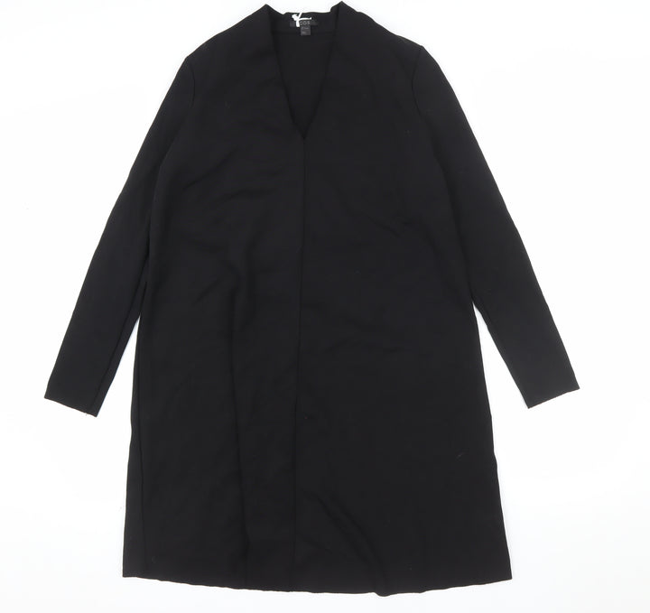 COS Women Black Shift Dress Size 8 Long Sleeve Knee Length
