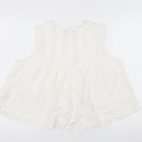 Nobody’s Child Women’s Ivory Linen Tunic Blouse UK 12
