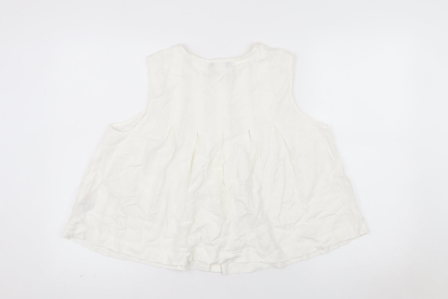 Nobody’s Child Women’s Ivory Linen Tunic Blouse UK 12