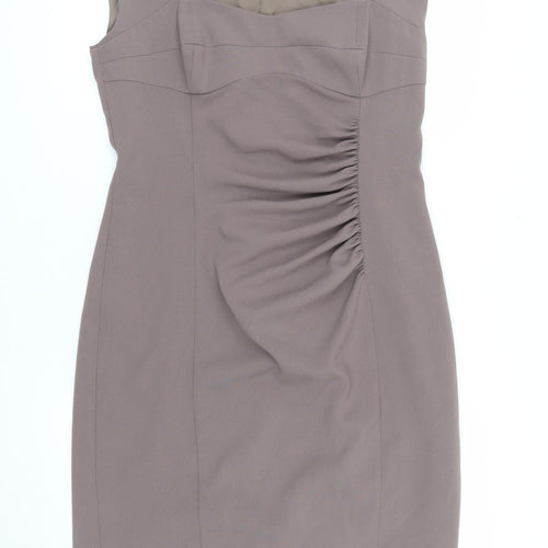 L.K. Bennett Women's Brown Sheath Dress UK 14 Knee Length Workwear