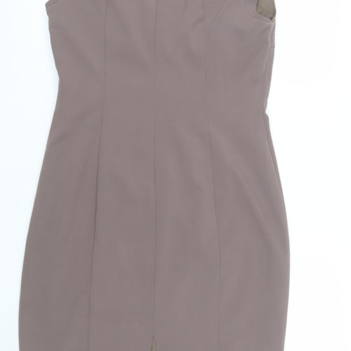 L.K. Bennett Women's Brown Sheath Dress UK 14 Knee Length Workwear