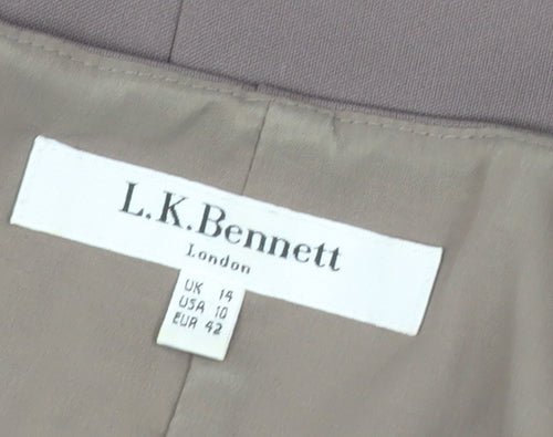 L.K. Bennett Women's Brown Sheath Dress UK 14 Knee Length Workwear
