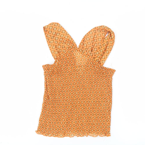 River Island Womens Orange Geometric Camisole Tank Top Size 8
