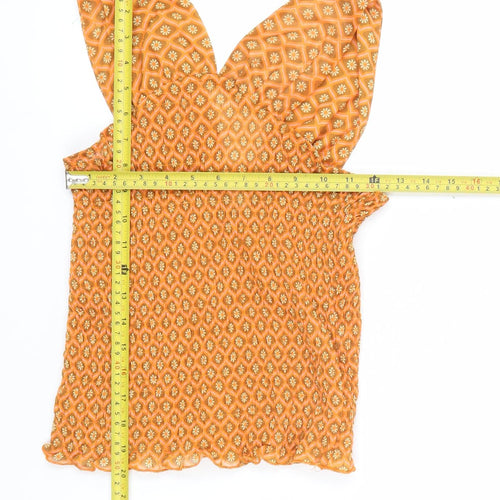 River Island Womens Orange Geometric Camisole Tank Top Size 8