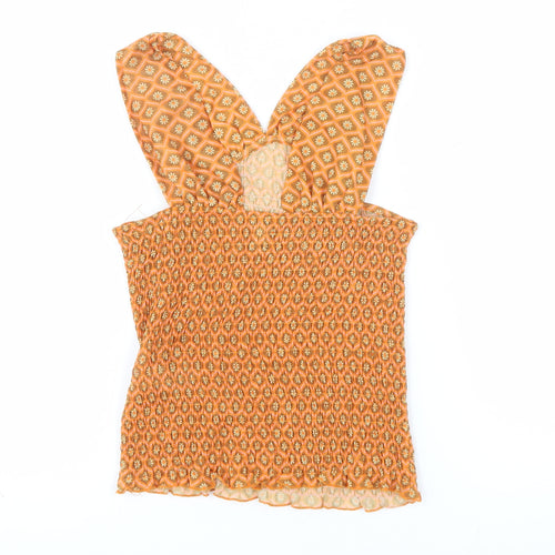River Island Womens Orange Geometric Camisole Tank Top Size 8