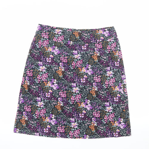 Laura Ashley Women’s Multicoloured Floral A-Line Corduroy Skirt UK 14