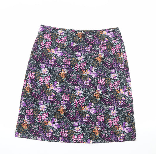 Laura Ashley Women’s Multicoloured Floral A-Line Corduroy Skirt UK 14