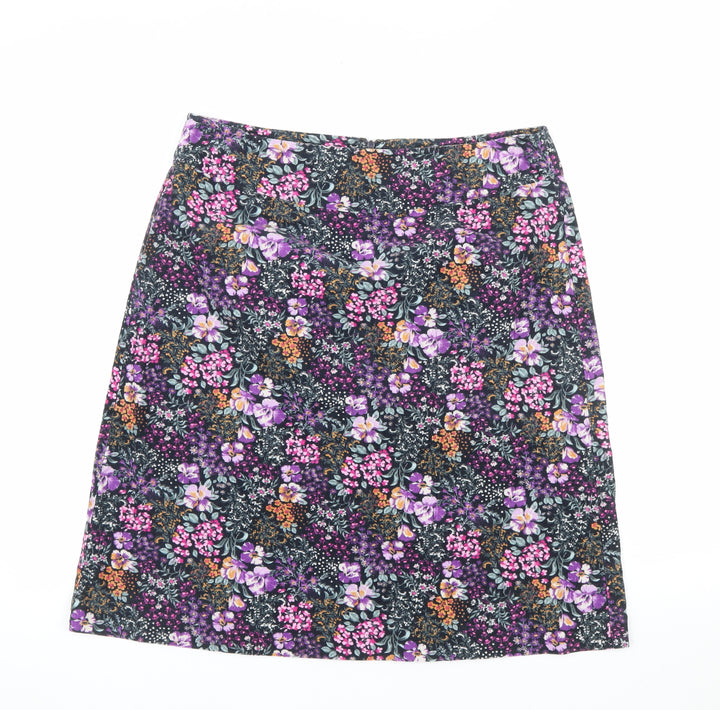 Laura Ashley Women’s Multicoloured Floral A-Line Corduroy Skirt UK 14