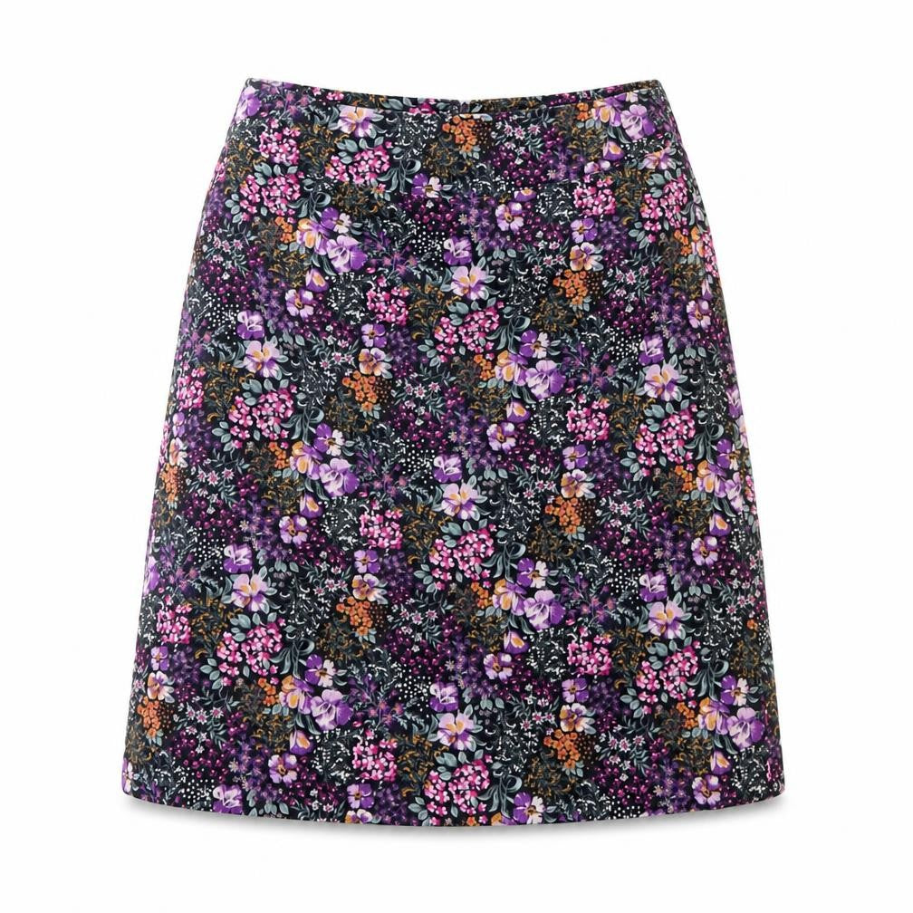 Laura Ashley Women’s Multicoloured Floral A-Line Corduroy Skirt UK 14
