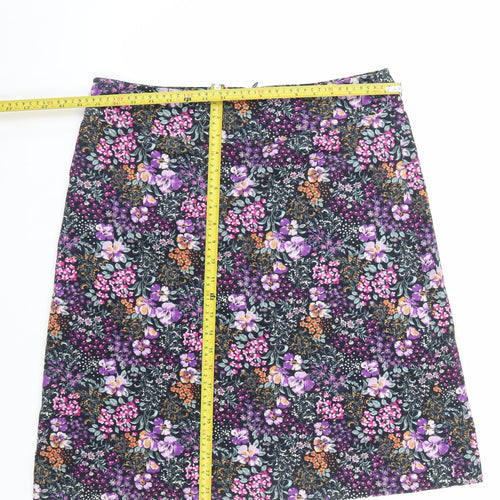 Laura Ashley Women’s Multicoloured Floral A-Line Corduroy Skirt UK 14