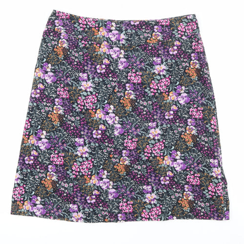 Laura Ashley Women’s Multicoloured Floral A-Line Corduroy Skirt UK 14