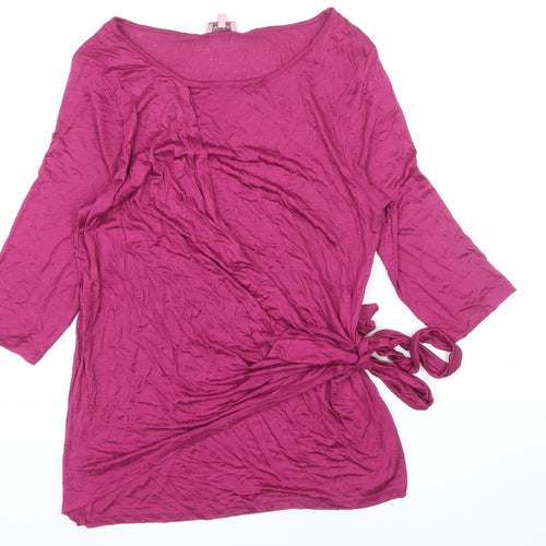 Phase Eight Women's Pink Wrap Blouse Size 14 Viscose 3/4 Sleeve