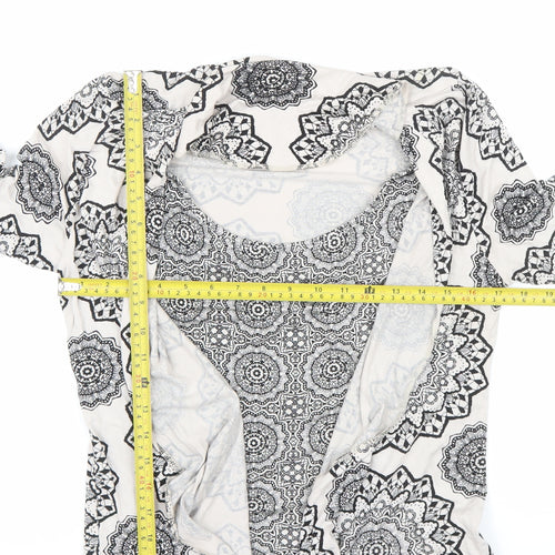 Marks and Spencer Per Una Women’s Black Geometric Tunic Top Size 10