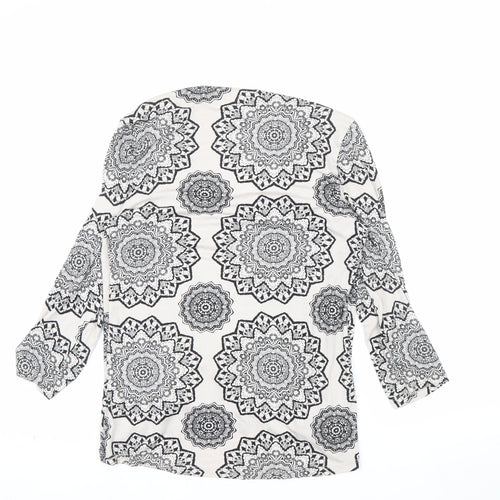 Marks and Spencer Per Una Women’s Black Geometric Tunic Top Size 10