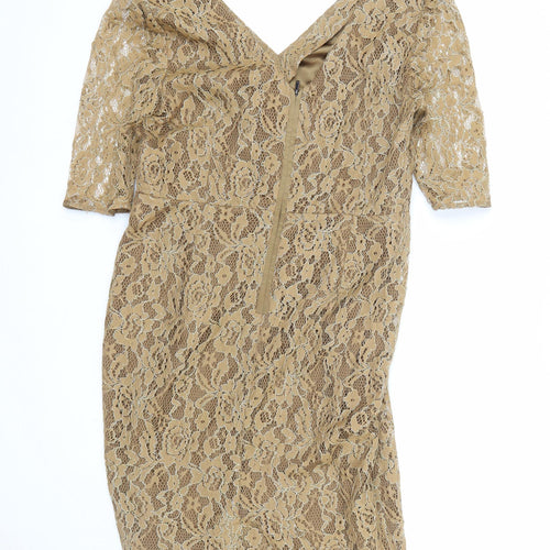 Marks and Spencer Women’s Beige Lace Bodycon Dress Size 14