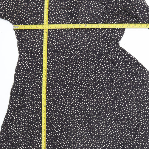 Part Two Women’s Black Polka Dot Knee Length Shift Dress UK 8