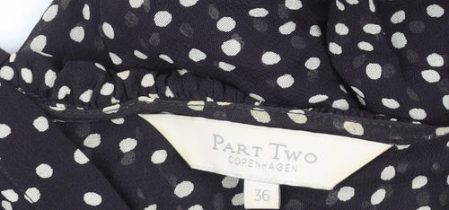 Part Two Women’s Black Polka Dot Knee Length Shift Dress UK 8