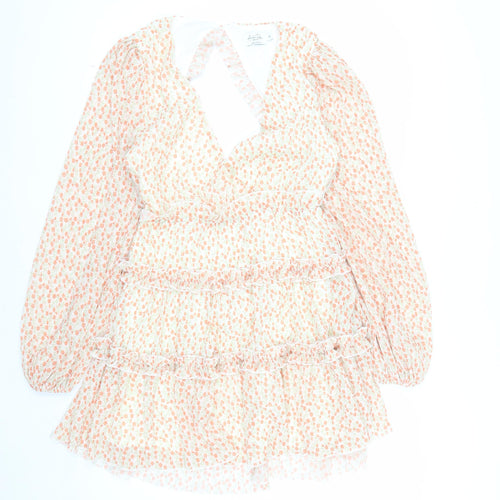NA-KD Women’s Multicoloured Floral Ruffle A-Line Dress Size 10
