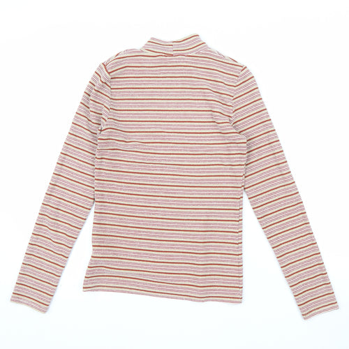 Next Women’s Multicoloured Striped Mock Neck Long Sleeve Top Size 6