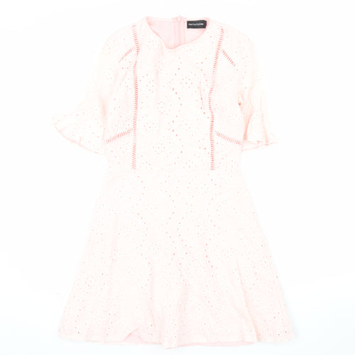 PrettyLittleThing Women Pink Fit & Flare Lace Dress Size 6