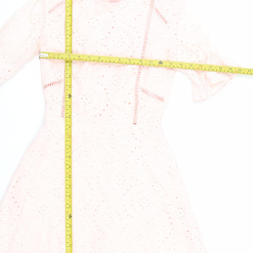 PrettyLittleThing Women Pink Fit & Flare Lace Dress Size 6