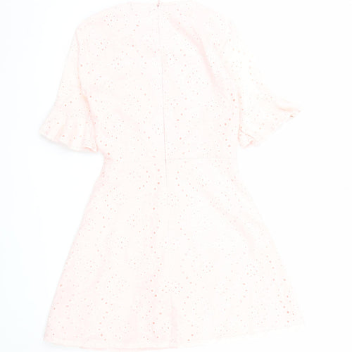 PrettyLittleThing Women Pink Fit & Flare Lace Dress Size 6