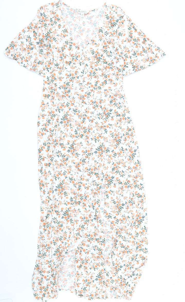 Miss Selfridge Women's Floral Wrap Midi Dress Size 6 Multicoloured