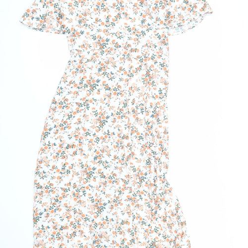 Miss Selfridge Women's Floral Wrap Midi Dress Size 6 Multicoloured