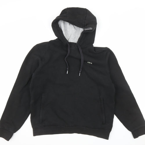 Lacoste Sport Men’s Black Pullover Hoodie M Regular Fit Cotton Blend