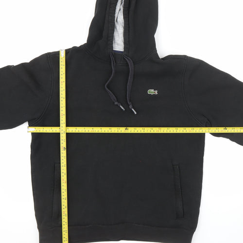 Lacoste Sport Men’s Black Pullover Hoodie M Regular Fit Cotton Blend