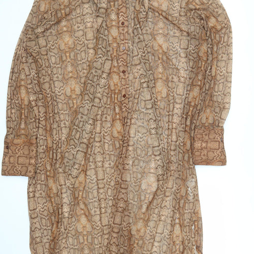 Next Women Brown Snake Print Shirt Dress Size 22 Plus Fit